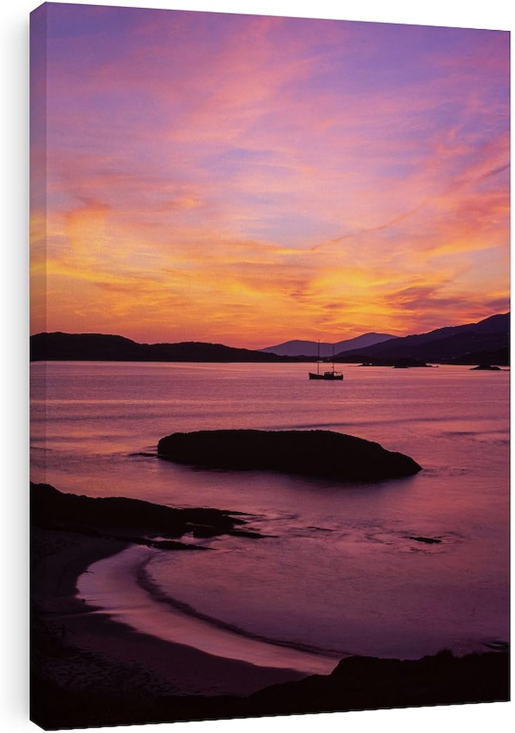 CafePress Canvas Wall Art Beach Derrynane Bay Ready to Hang for Living Room, Bedroom or Office