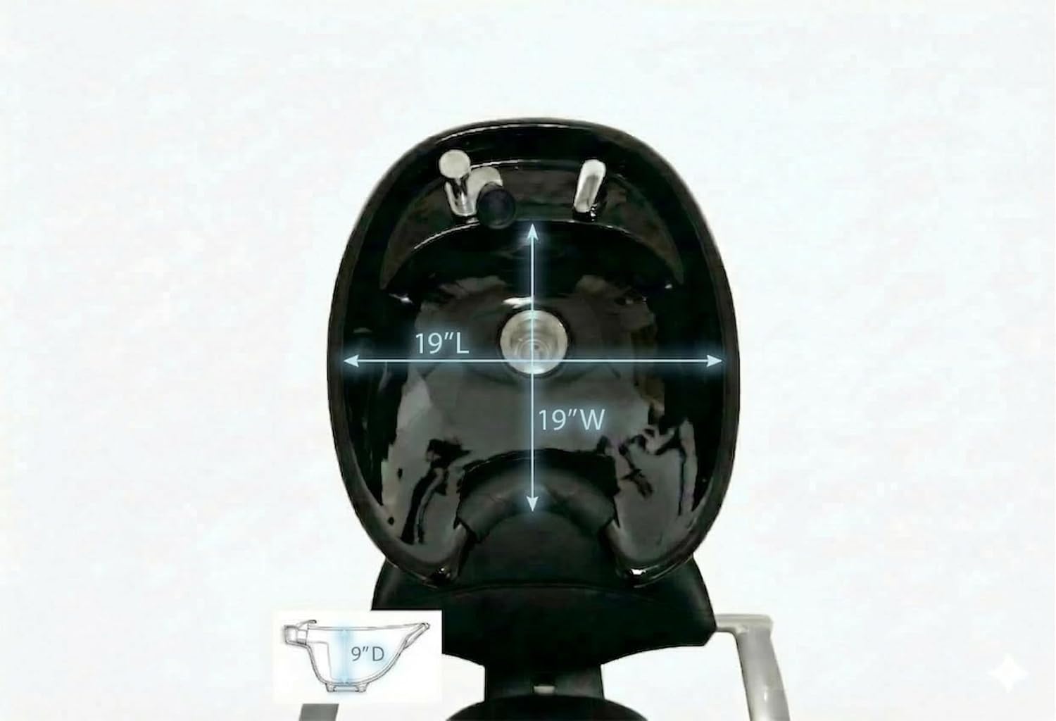 Professional Salon Shampoo Backwash Unit with Adjustable Tilt ABS Bowl, Triple Certified Vacuum Breaker, Includes 6 Microfiber Towels