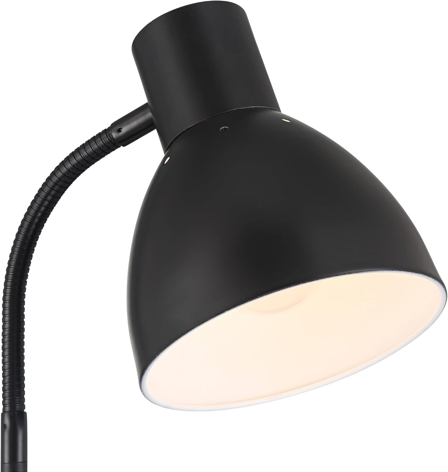 360 Lighting Piper 24' High Gooseneck Small Modern Set of 2 Desk Lamps with USB Charging Ports A+C Black Metal Shade Home Office Living Room Bedroom Bedside Nightstand House Reading Kitchen Entryway