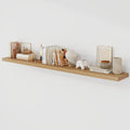 Acovy 72 Inch Floating Shelves, 9.3' Deep Floating Shelf Wall Mounted, 72' Wall Shelves, Rustic Deep Bookshelf, Large Display Shelves & Storage Shelves for Bedroom, Living Room, Light Brown, Set of 1