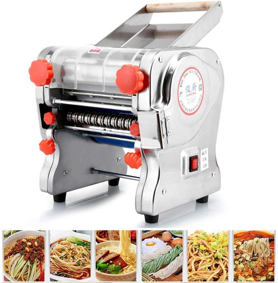 ele ELEOPTION 110V 550W Electric Pasta Maker Machine, 240 Modle Noodle Cutter Machine, (Noodle Width 24CM, Cutter 2mm/6mm) Pasta Roller and Cutter Set for Spaghetti