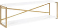 Kate and Laurel Ascott Modern Glam Rectangle Floating Shelf; 36 x 12; White and Gold; Versatile 2-Tier Wide Wall Shelf for Living Room or Bedroom Display or Storage
