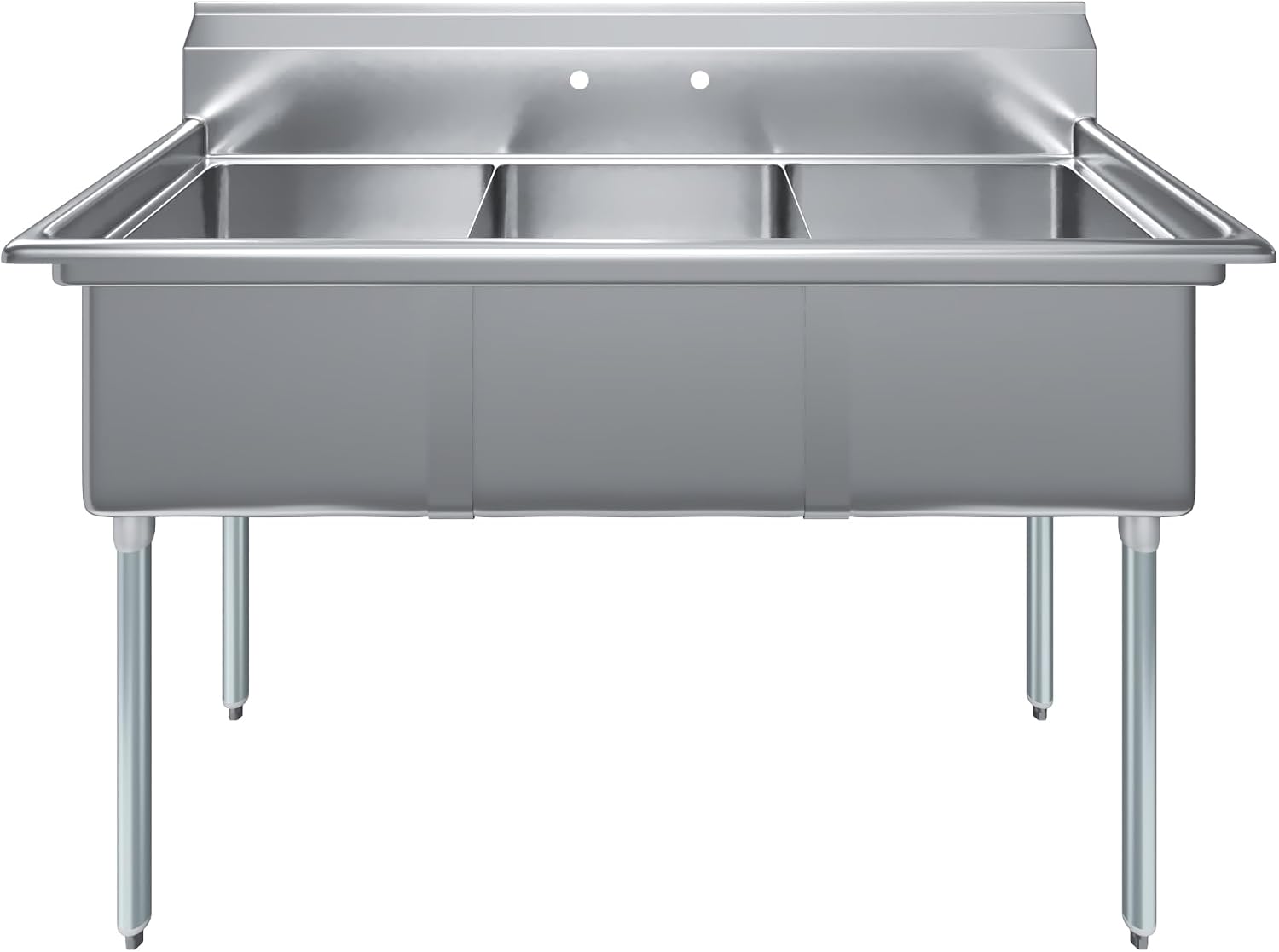 Three Compartment Stainless Steel Commercial Kitchen Prep & Utility Sink | Bowl Size 18' x 18' X 12' | NSF