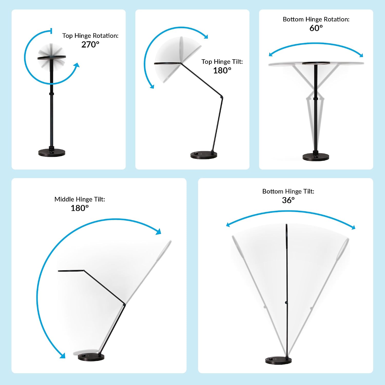 Vari LED Studio Lamp- Varidesk Modern Desk Lamp for Home Office- Flexible Positioning, Stable Base- Three Color Settings- Bright Task Lamp- Ideal for Study Area and Workspaces