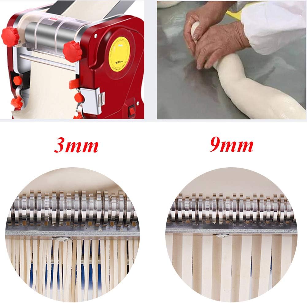 Commercial Electric Pasta Maker 3 IN1 Dough Spaghetti Roller Pressing Machine 3 mm / 9 mm Noodle Cutter for Restaurant Use