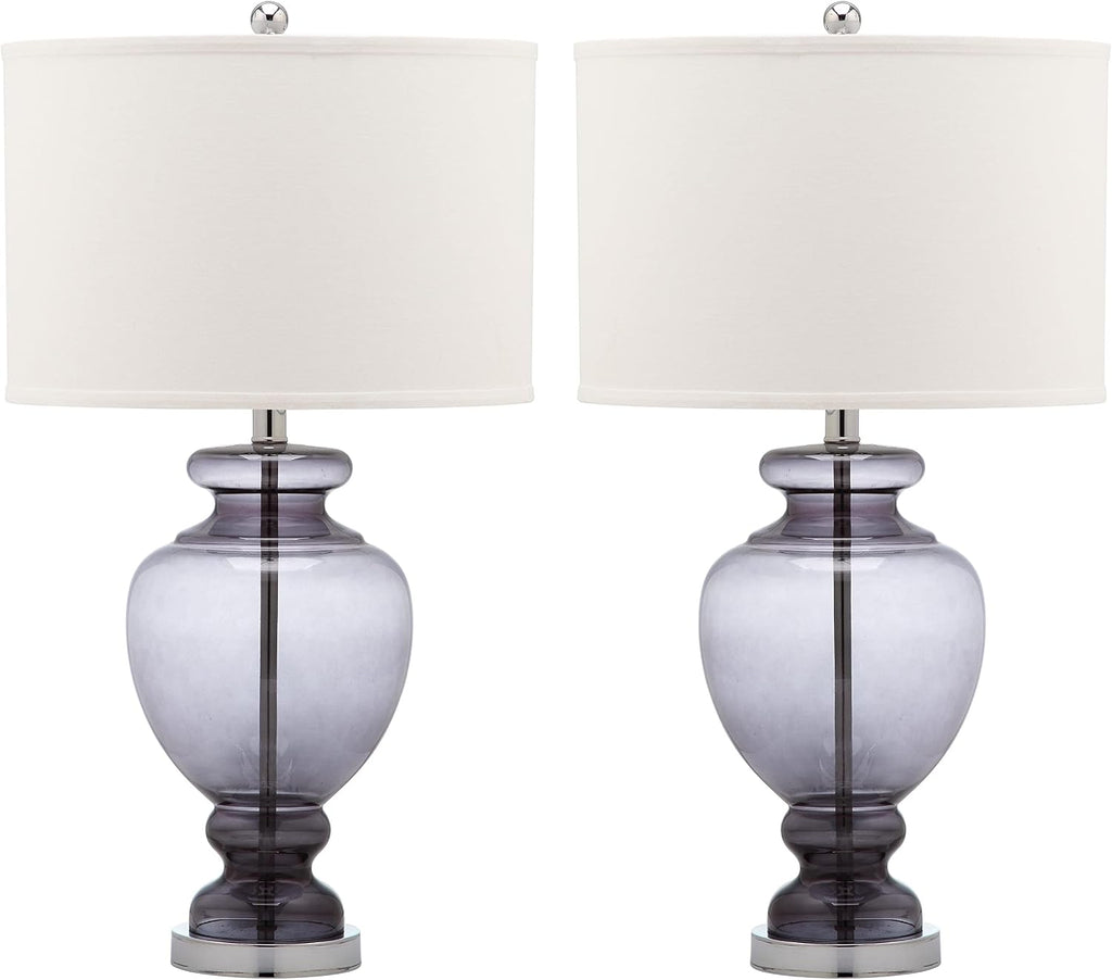 Safavieh Lighting Collection Grey Glass Grey and Off-White Table Lamp, Set of 2