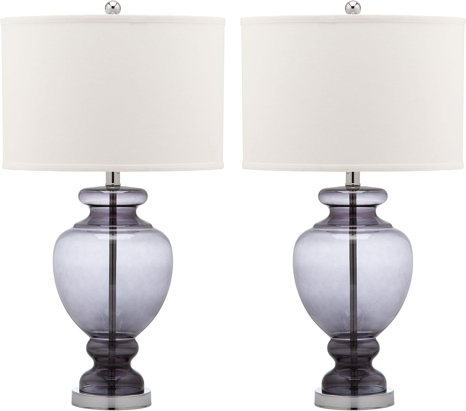 Safavieh Lighting Collection Grey Glass Grey and Off-White Table Lamp, Set of 2