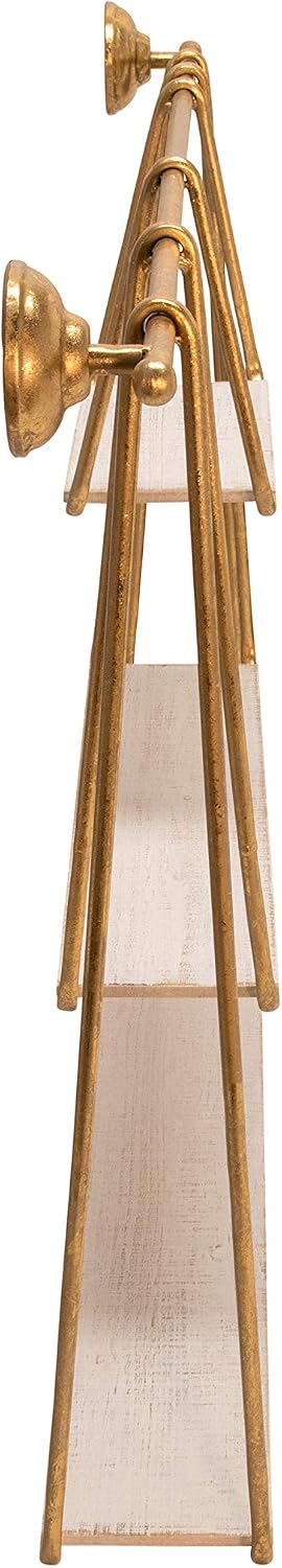 Metal and Wood Wall Shelves – Storage Shelves for Wall and Everyday Display, Living Room Or Office Wall Decor Placement, Modern Home Decor Wall Shelf Storage Organizer – 39', White