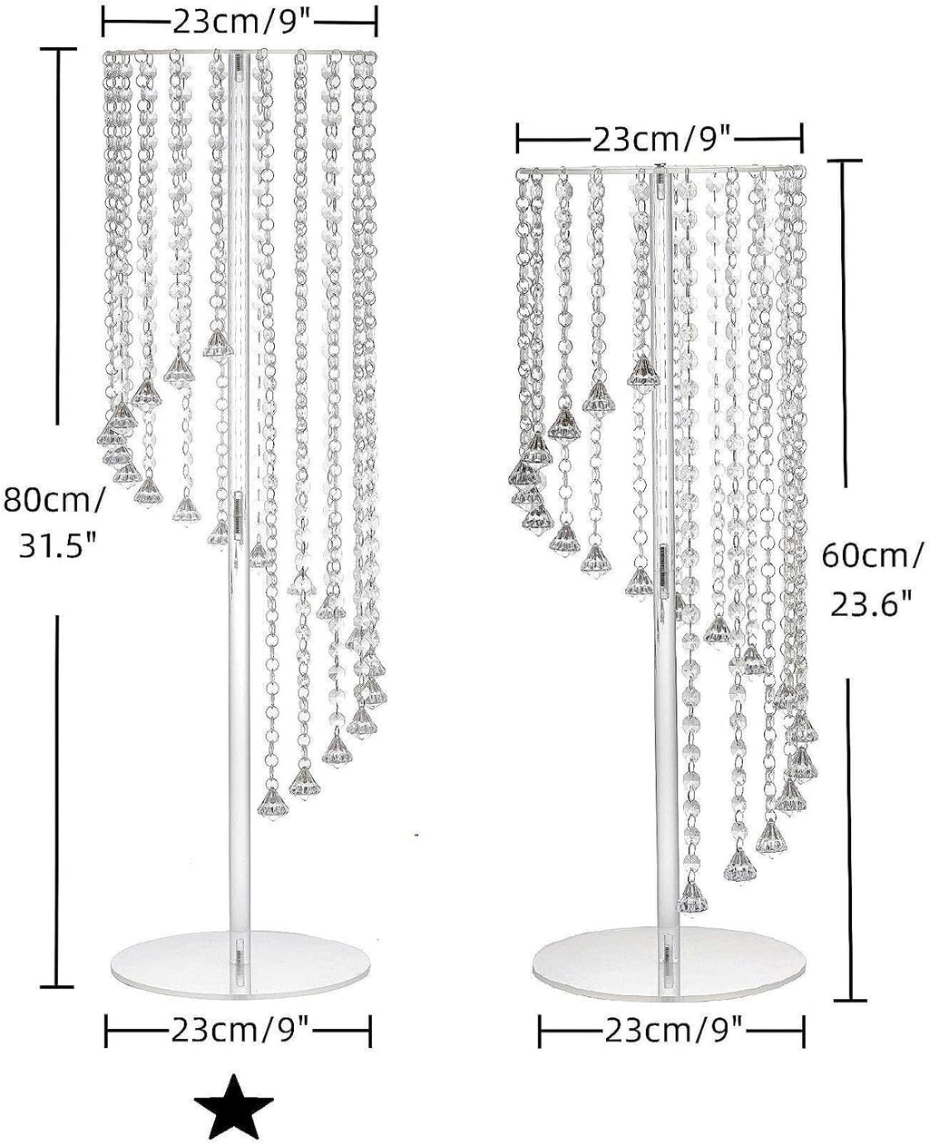 10 Pcs 31.5' Clear Acrylic Tall Flower Vases - Cylinder Pedestal Stands for The Table Centerpieces for Parties, Chandelier Crystals Decorative Flower Stand, Wedding, Celebration, Home Decoration