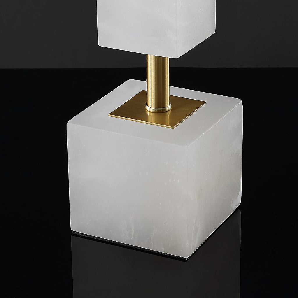 SAFAVIEH Couture Lighting Collection Johnny Alabaster/Gold 30-inch Bedroom Living Room Home Office Desk Nightstand Table Lamp (LED Bulb Included)