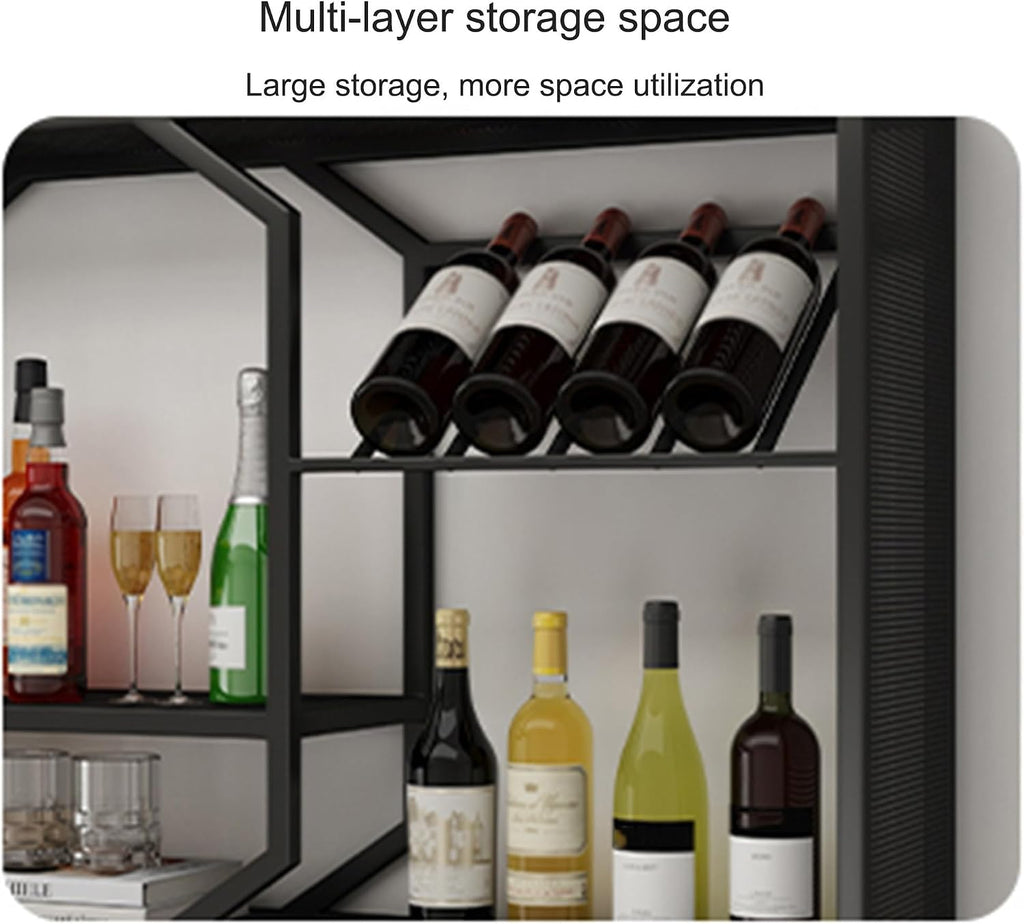 Wall Mounted Wine Rack Floating Bar Shelves Liquor Shelf with Hanging Wine Glass Holder for Liquor Bottles Whiskey Display Shelf for Home Bar Dining Room Kitchen(Gold,120cm/47.2in)