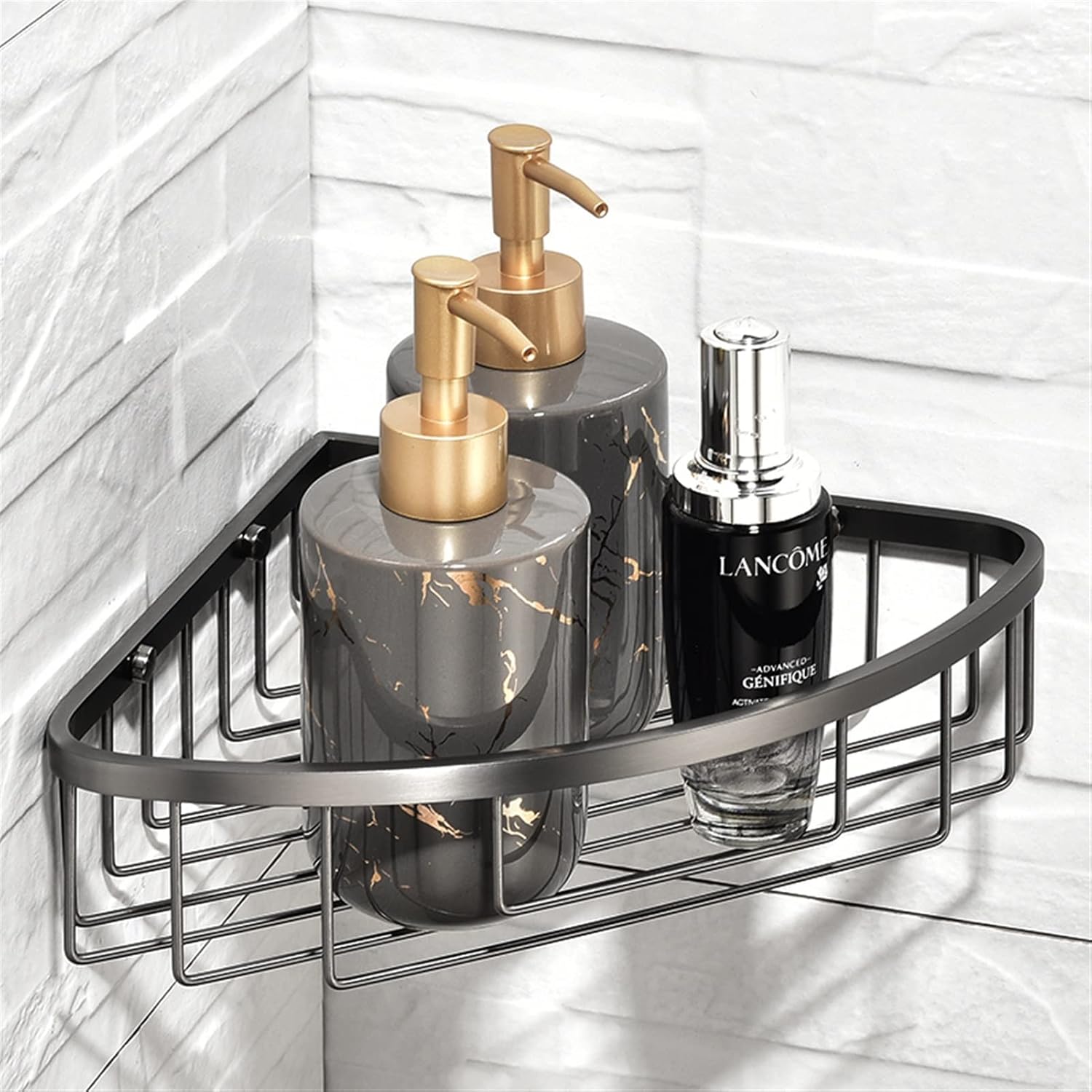 Floating Shelves Bathroom Shelf Organizer Shower Triangle Storage Rack Corner Shelves Wall Mounted Home Organizer Bath Accessories for Bathroom Storage (Color : 1) (D 2 Layers)