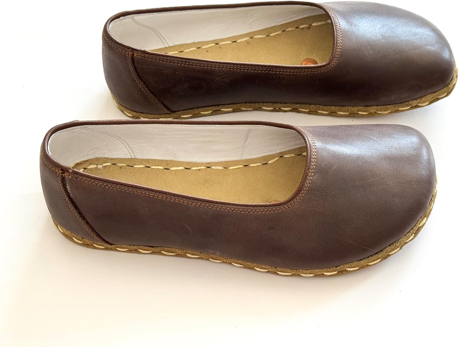 Grounding Shoes for Women, Barefoot Leather Shoes,Earthing with Copper Rivet, Wide Toe Box, Minimalistic Shoes, Gifts for Him | Bitter Brown