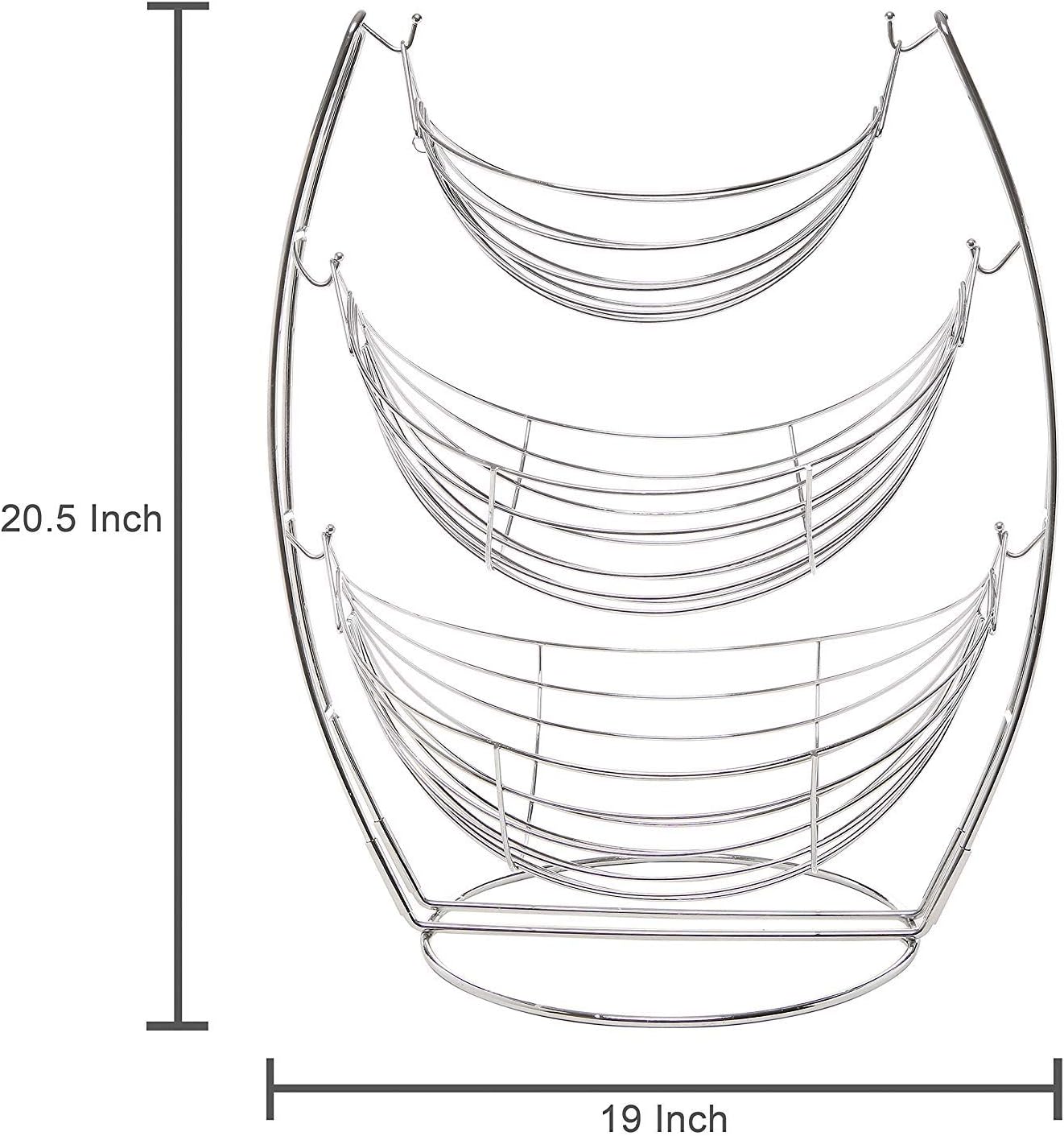 Fruit Bowl 3 Tier Black Triple Hammock Fruit Vegetables Produce Metal Basket Rack Display Stand Fruit Basket Fruit Plate