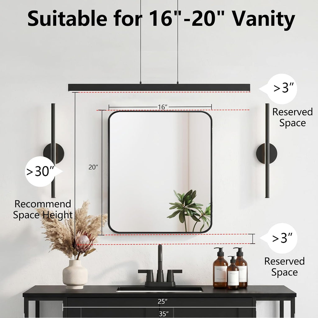 Bathroom Medicine Cabinet with 16'x20' Stainless Steel Framed Mirror,Recessed or Surface Mounted Bathroom Mirror Cabinet,Storage Cabinetfor Bathrooms, Guest Rooms, Apartments, Farmhouse Decor