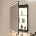 KWW LED Lighted Bathroom Medicine Cabinet with Backlit Panel, Sockets & USBs. Anti-Fog, Dimmable, 3 Color Light Makeup Mirror, Easy to Install, Wall Mounted (Inner Glow-Left hinge-20 * 28)