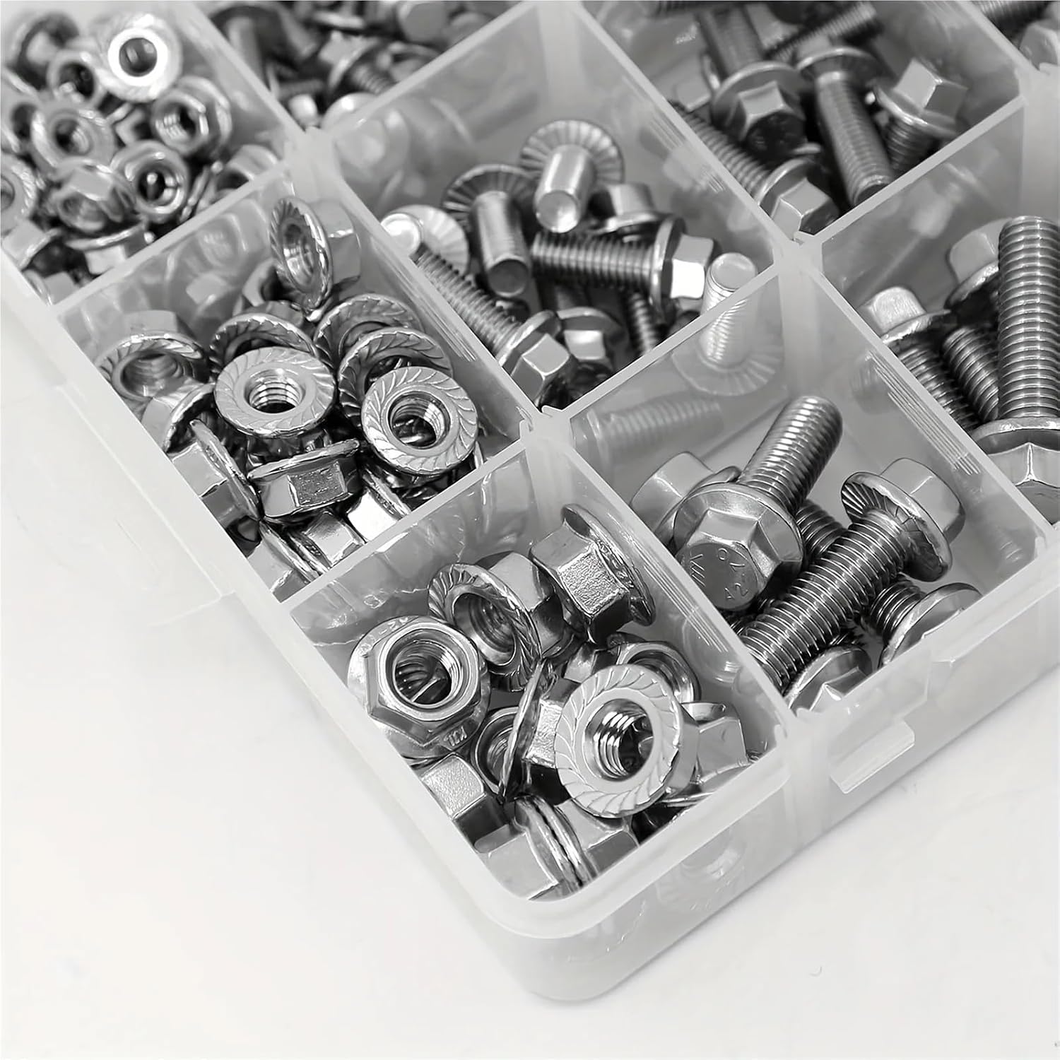 Set Screw Assortment Kit 240PCS 304 Stainless Steel Metric Flanged Bolts and Nuts Kit for Homeowners,DIYers,Mechanics,Industrial Workers