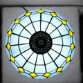 Tiffany Lamp Modern Design Blue Mediterranean Style Stained Glass Lamps Coastal Beach Theme Living Room Office Hotel Bar Kitchen Restaurant Bedroom Bedside Gift Home Decor 12X19 Inch end Table Lamp