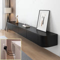 Floating TV Stand Large Floating TV Shelves Wall Mounted Multi Storage Compartment TV Media Console Floating TV Cabinet Bench Under TV Large Storage TV Lowboard (Black, 70.9 * 7.9 * 9.4 in)