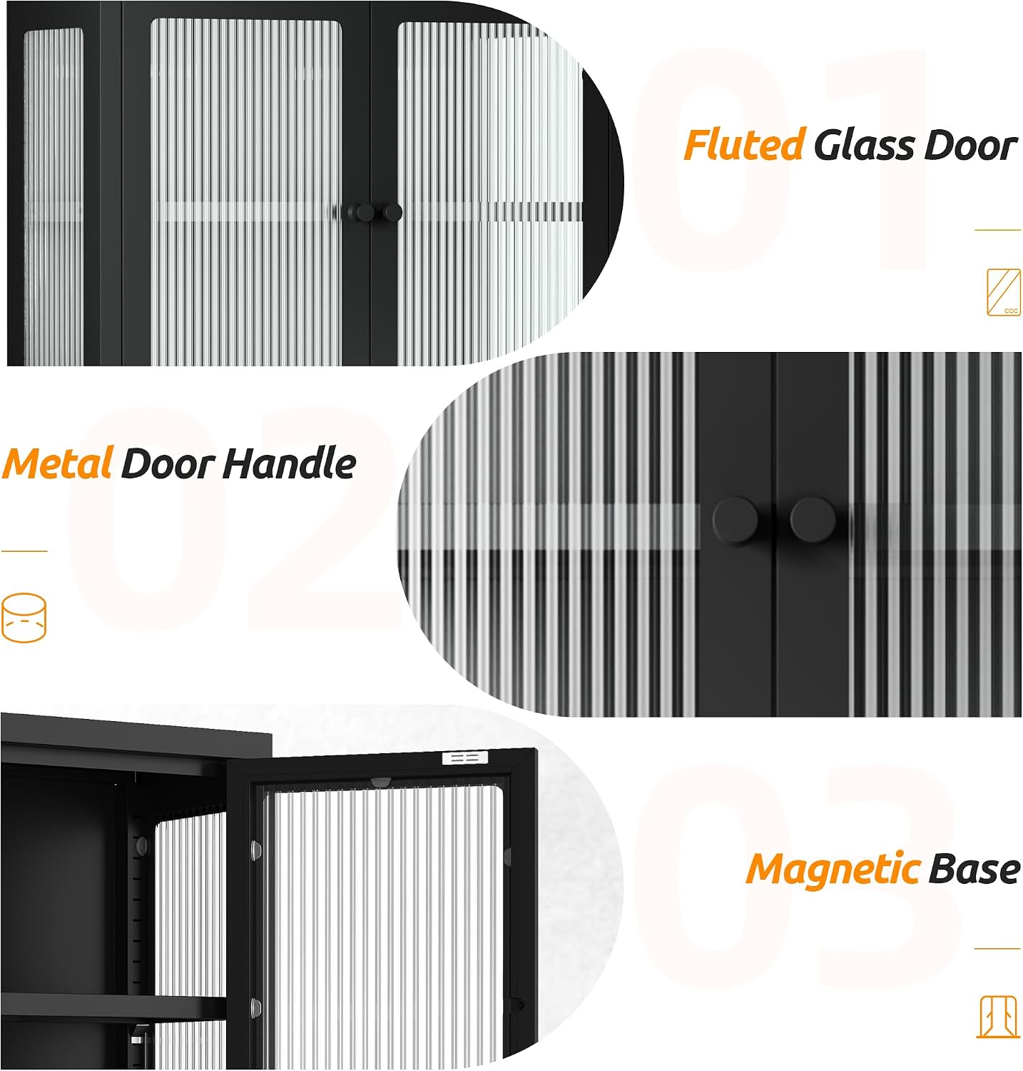 Bathroom Wall Cabinet, Over The Toilet Space Saver Storage Cabinet, Medicine Cabinet with 2 Glass Door and Towel Bar, Metal Wall Mounted Cabinet for Bathroom Laundry Room Kitchen