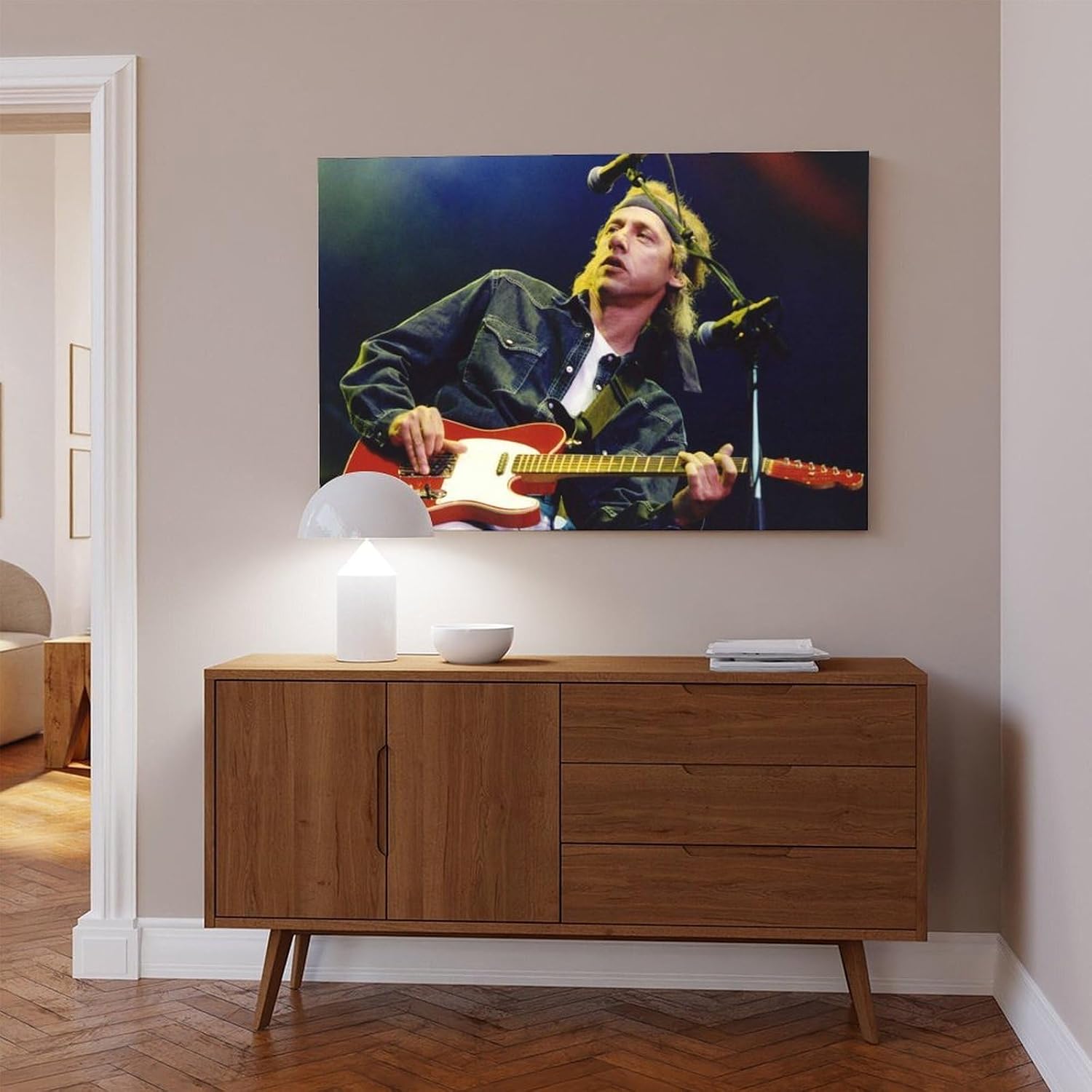 TONITOTA Mark_Knopfler Rock Scene Classic Canvas Wall Art | Retro Historical Black And White Photos | Home | School | Office Decor Poster | Frame 24x36inch
