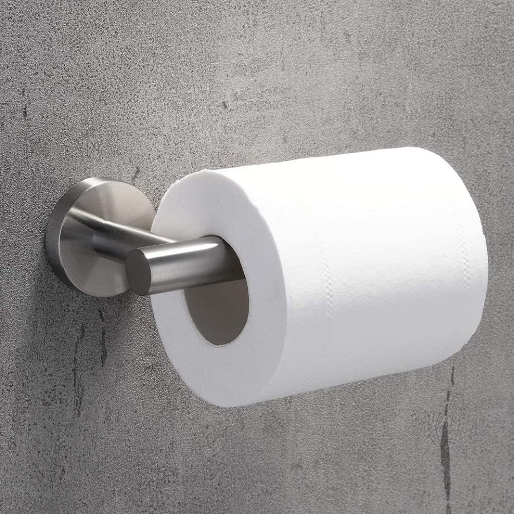 Round Bathroom Accessories Stainless Steel Brushed Toilet Paper Holder Towel Ring Robe Hook Towel Rail Bar Bathroom Hardware,3 Piece Set