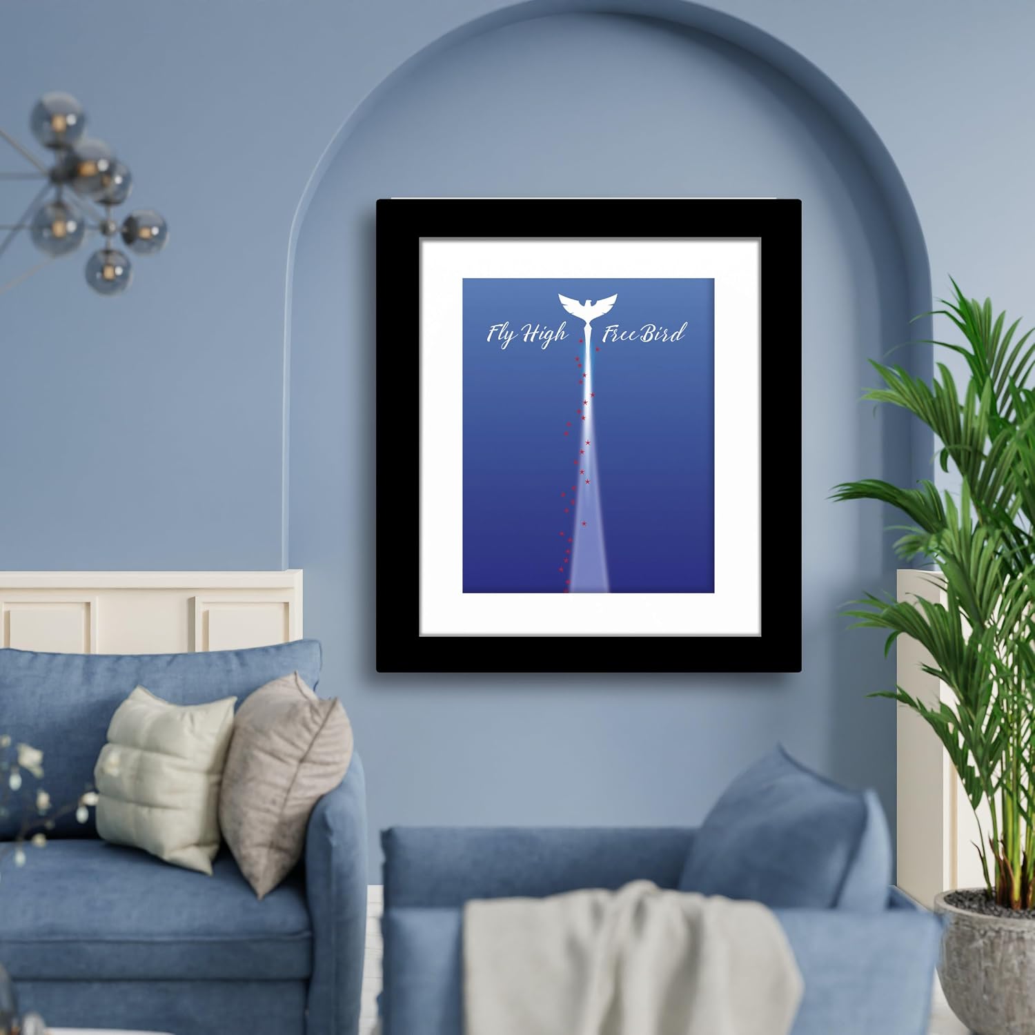 Free Bird Classic Rock Song Music Quote - Inspired Print Artwork Celebration Poster Art Home Decor Retirement Gift (14'L x 11'W, Print with Frame and Mat)