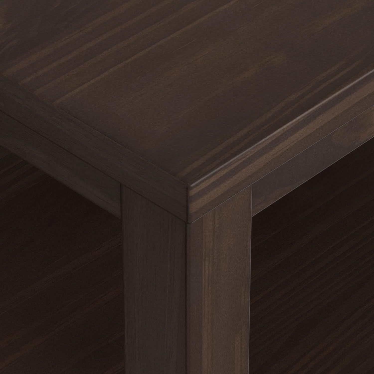 SIMPLIHOME Warm Shaker End Table - 20' Wide x 20' High Solid Wood Side Table in Warm Walnut Brown, Transitional Accent Table for Living Room or Bedroom with Drawer, Open Shelf and Square Tapered Legs