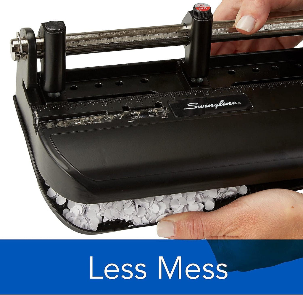 SWINGLINE 74400 40-Sheet Heavy-Duty Lever Action Two- to Seven-Hole Punch, 11/32 Holes