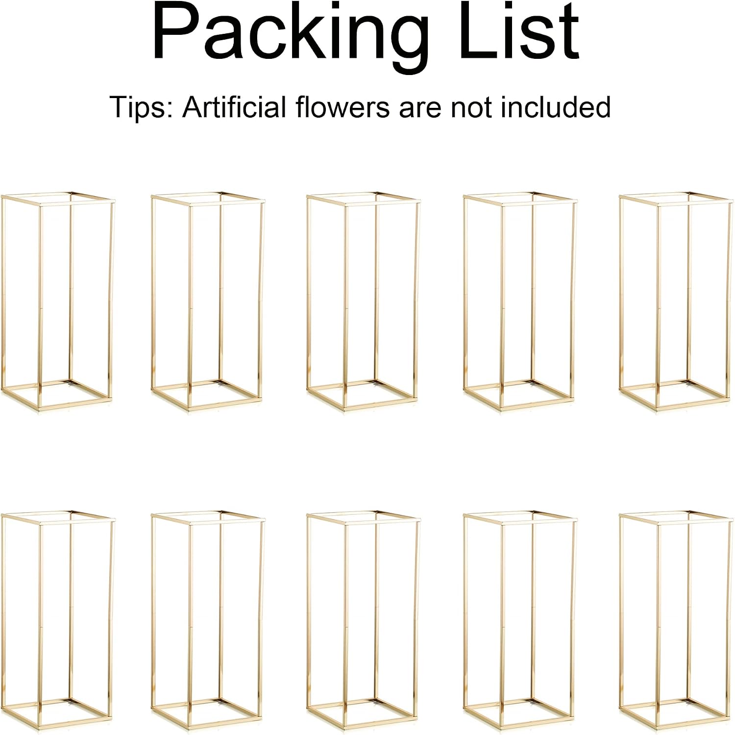 Gold Flower Stand for Table: 23.6' Tall Centerpiece Stand for Wedding Table Reception Floral Center Pieces with Home Decoration Party Event 10 PCS