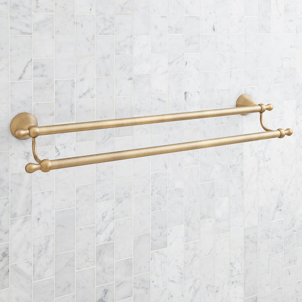 Signature Hardware 955107 Traditional 26-3/4' Towel Bar - Aged Brass