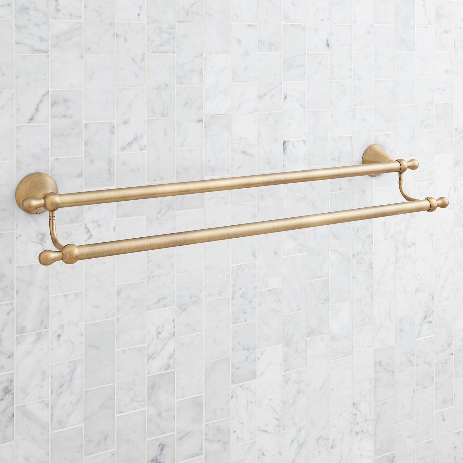 Signature Hardware 955107 Traditional 26-3/4' Towel Bar - Aged Brass