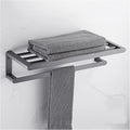 Bathroom Shelf Wall Floating Bathroom Bathroom Towel Rack 23.6 Inches Wall Mounted Double Towel Holder，Wall Mounted Multifunctional Double Towel Bars，Gray Floating Shelves Corner Shower Caddy