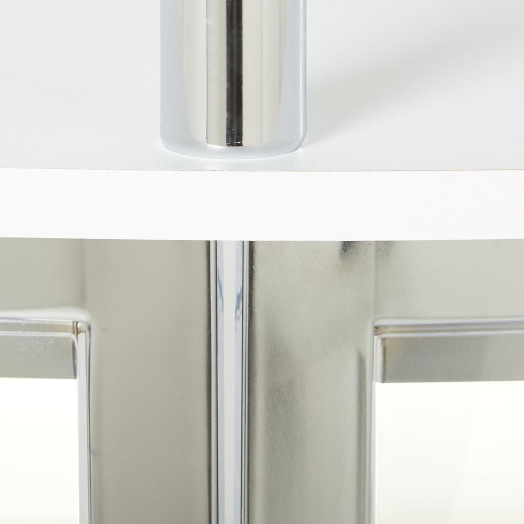 Coaster Home Furnishings Amarillo Glass Top Freestanding Home Bar Cabinet, Modern Liquor Cabinet with 2 Shelves and Wine Glass Rack, White