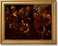 Moses Striking the Rock (1630) Gioacchino Assereto (1600 1649) Classical Religious Wall Art Poster Traditional Christian Renaissance Inspired Decor Canvas Print Living Room 24X36inchGolden frame