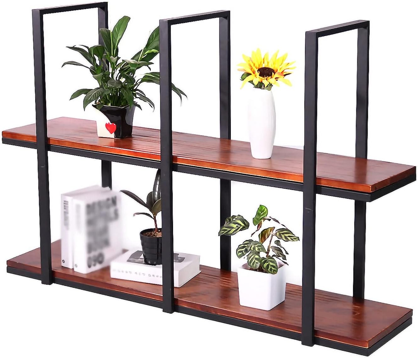 Corner Ledge Wall Shelf,Hanging Ceiling Shelf Floating Shelves, Rustic Ceiling Shelf Brackets 2 Layer, Wall-Mounted Decorative Rack for Bar Restaurant Kitchens, Hanging, Easy to Install