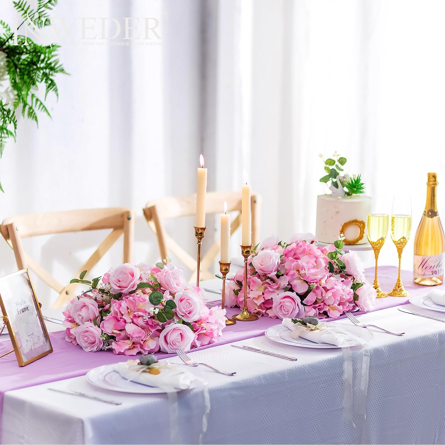 Pink Flowers Balls for Centerpieces: 10 PCS 14.2' Diam Flower Centerpieces for Tables in Wedding Reception Decorations Arrangement for Party Celebration Planners