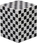 JONATHAN Y END2000K Callista 18' Modern Bohemian Ceramic Tiled Rectangle End Table, Side Table, Accent Table for Living Room, Bedroom, Light Gray/Black