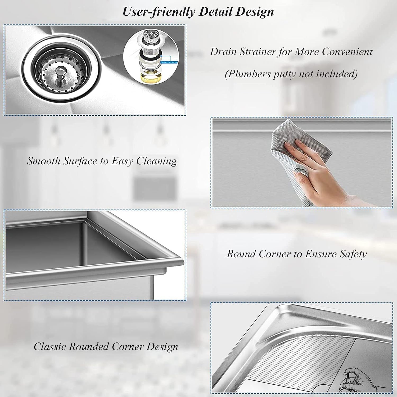 1 Compartment Commercial Kitchen Sink | Free Standing Sink | Utility Prep Sinks | Single Bowl Sink | 304 Stainless Steel Sink | Extra-Deep Laundry Tub | Indoor-Outdoor Protable