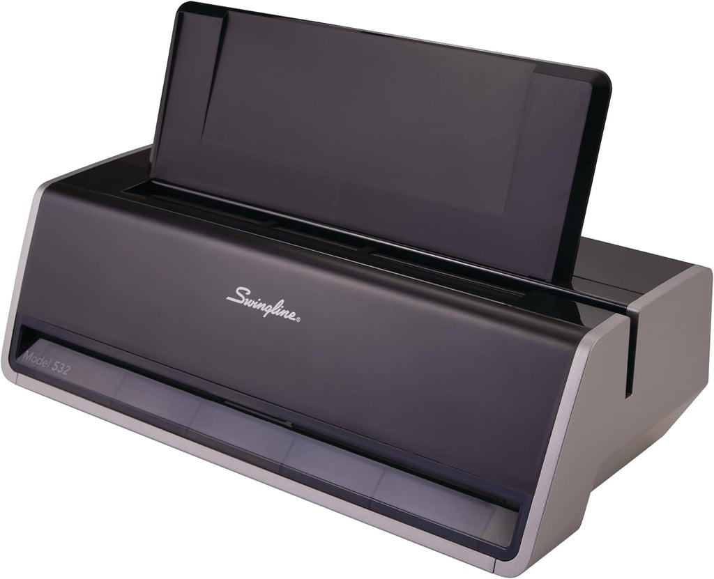 Swingline Electric Hole Puncher 2 Hole, 28 Sheet Capacity Hole Punch, Jam Resistant, Touch Screen, Platinum (74532)