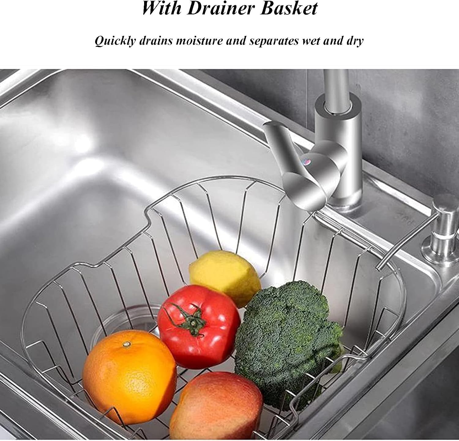 Free Standing Single Bowl Sink Stainless Steel Utility Sink Laundry Tub with Faucet and Storage Shelves, Heavy Duty Wash Station for Outdoor Indoor, 28x18.5x29.5inch