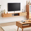 TV Floating Cabinet Wood Floating TV Stand, 59''/71'' Floating Entertainment Center, Modern Floating Media Console, Wall Mounted TV Console, Floating TV Console Under TV Shelf Floating TV Shelf ( Colo