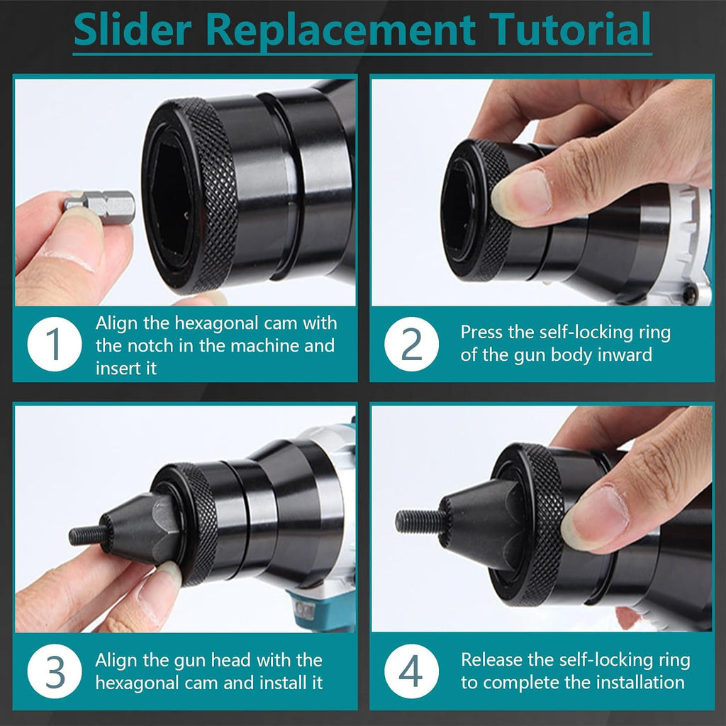 16000N Portable Battery Powered Pop Rivet Insert Installation Tool Automatic Portable Air Riveter Gun Tool for Nutserts M3-M4-M5-M6-M8-M10-M12