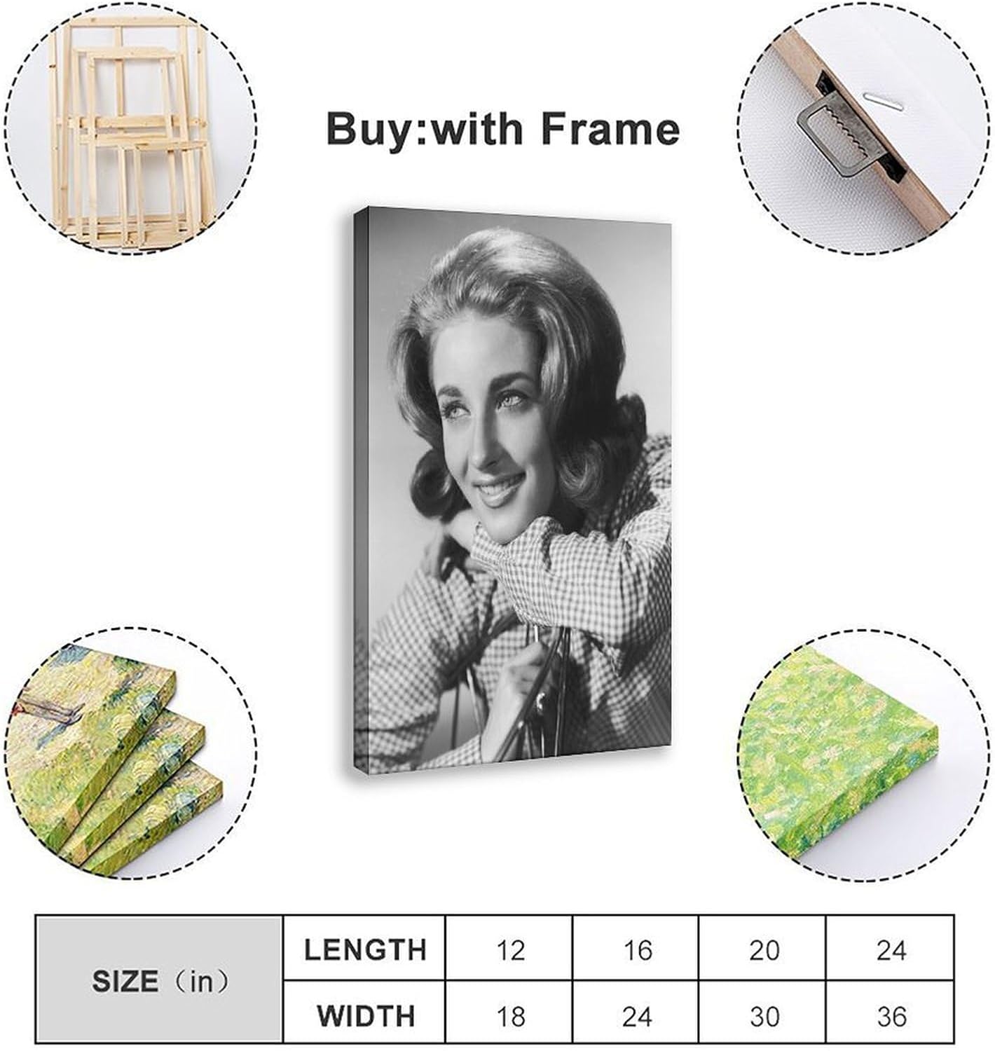TONITOTA Lesley Gore Classic Rock Music Legend Celebrity Home Bedroom Decor Poster | Retro Historical Black And White Photos | Frame 24x36inch