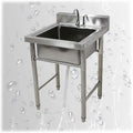 Kitchen Stainless Steel Sink Stand Alone Sink Outdoor Washing Table and Sink Commercial Sink Single Bowl Sink for Dinning Room