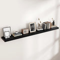 Venusmiles Floating Shelves for Wall, Engineered Wood Wall Shelves with Invisible Brackets for Living Room Bedroom Bathroom Office Kitchen Decor and Storage (Black, 72' W x 9' D x 1.5' H) Set of 1
