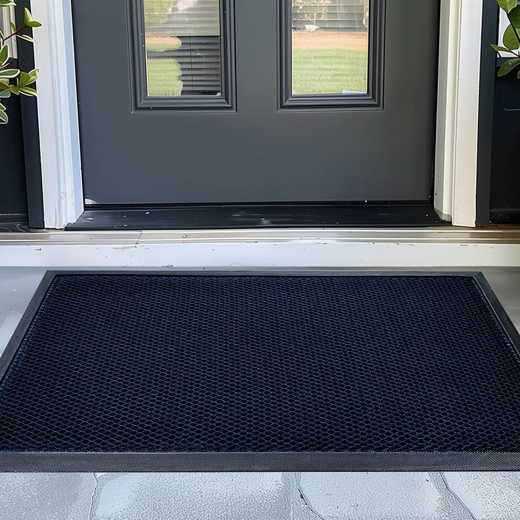 Muddy Mat® Meshy Mat™ Door Mat Heavy-Duty Quick-Dry Floor Mat, Sand & Dirt Trapper for Indoor & Outdoor, Ideal for Entrance, Mudrooms,Patios & Garages,Low-Profile,Non-Slip,Washable– Blue 36'x60'x0.4'