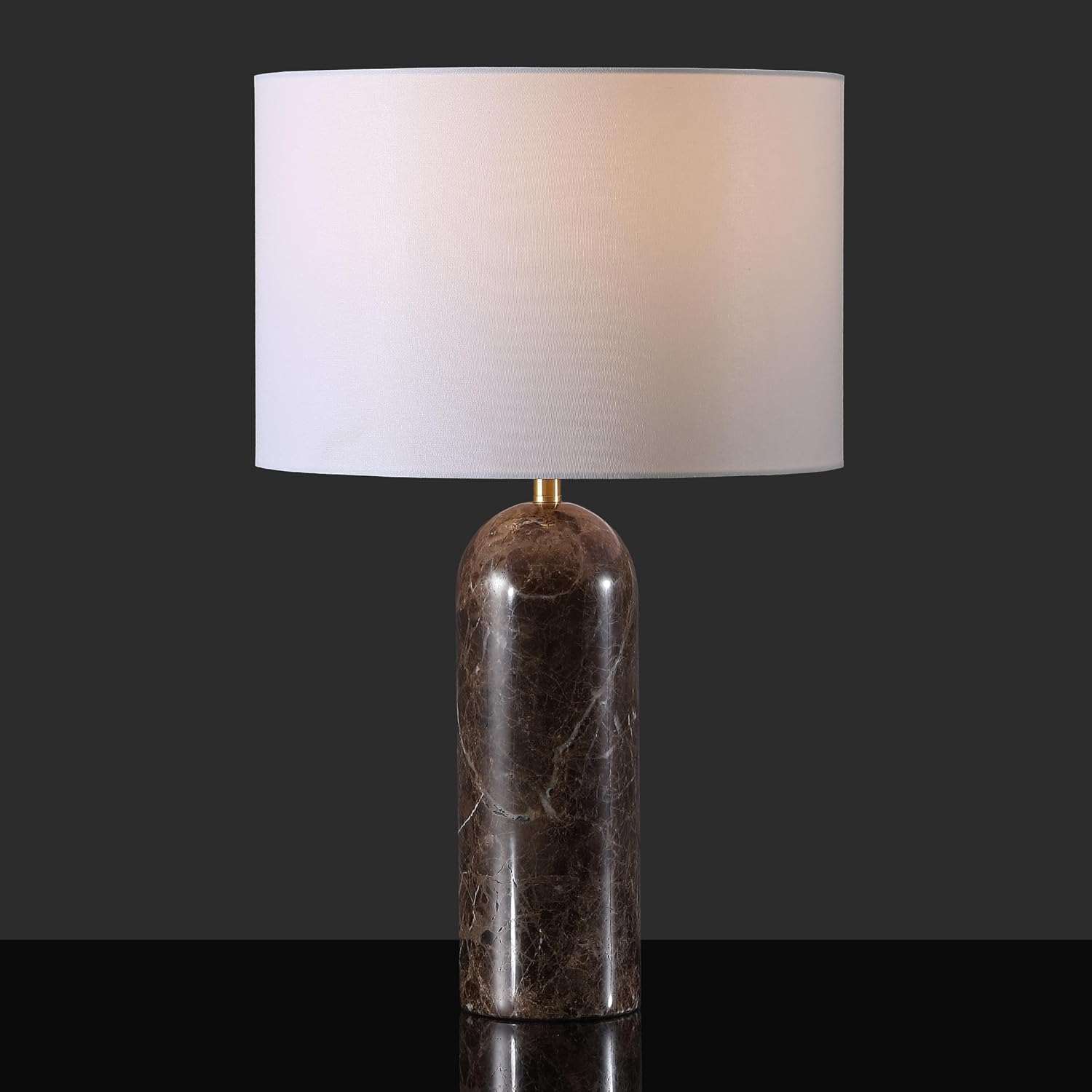 SAFAVIEH Couture Lighting Collection Kayabelle Dark Brown/White Marble 27-inch Dimmable Table Lamp for Bedroom Living Room Home Office Desk Nightstand (LED Bulb Included)