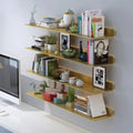 Corner Ledge Wall Shelf,Modern Wall Mounted LED Floating Shelf for Commercial Bar Living Room Bathroom Gold 23.6in