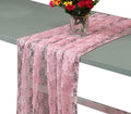 MDS Pack of 12 Wedding 27 x 170 inches Long Sheer lace Table Runner for Wedding Banquets Decorations Birthday Parties, Engagements, Rustic Boho for 14Feet Table Runners - Blush Pink